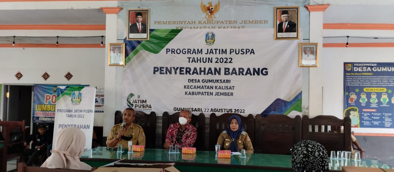 Gambar PENYERAHAN BARANG PROGRAM JATIM PUSPA TAHUN 2022 DESA GUMUKSARI KECAMATAN KALISAT